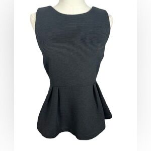 Attention Black Textured Sleeveless Peplum Top Size XS